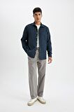 DeFacto Regular Fit Waffle Basic Düz Pamuklu Uzun Kollu Gömlek D1058AX24AUAR224
