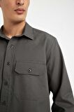 DeFacto Regular Fit Basic Düz Pamuklu Uzun Kollu Gömlek D1060AX24AUGR164