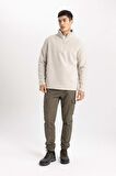 DeFacto Regular Fit Dik Yaka Fermuarlı Pelüş Sweatshirt B6493AX24SPBG779