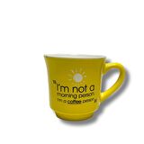 Mahmood Coffee Mottolu Sarı Porselen Kupa 300 ml