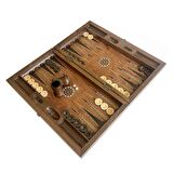 King El Yapımı Ahşap Tavla Seti Geniş