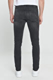 Erkek Antrasit Ekstra Slim Fit Dar Kesim Rıss Pamuklu Esnek Denim Jean Kot Pantolon