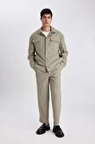 DeFacto Yazlık Kumaş Pantolon Tapered Fit Normal Kesim Düz Paça Her Yöne Esneyen B6584AX24SPKH400