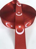 Benim Marifetlerim Ay Yıldız Baskılı Kurdele 2 cm 10 Metre