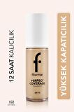 Flormar Perfect Coverage Yoğun Kapatıcı Su Bazlı Fondöten (SARI ALT TON) -102 Soft Beige -8682536058162