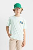 DeFacto Erkek Çocuk Bisiklet Yaka Baskılı Kısa Kollu Tişört C4661A824HSTR246