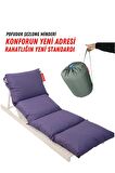 XPERMATE Pofuduk Şezlong Minderi 60x180x12Cm Su İtici,Katlanır,UV Güneş Dayanımı, Fermuar, Mor