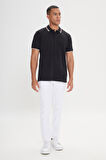 Slim Fit Dar Kesim %100 Pamuk Polo Yaka Tişört