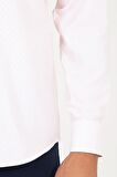 Slim Fit Açık Somon Desenli Gömlek | XS