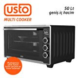Usto 2115 Airfry Özellikli 50lt Multi Cooker Midi Fırın Siyah