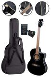 Midex XC-300XBK-AMP Profesyonel AMFİLİ Siyah Elektro Akustik Gitar