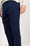 Slim Fit Dar Kesim Kargo Cepli Pamuklu Esnek Pantolon