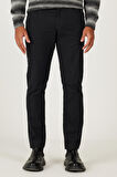 Erkek Antrasit Slim Fit Dar Kesim 5 Cepli Desenli Esnek Pantolon