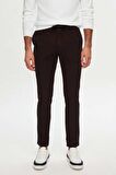 Slim Fit Kahverengi Beli Lastikli Bağcıklı Fermuarlı Likralı Rahat Jogger Pantolon 2HC03ORTJGR01