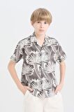 DeFacto Erkek Çocuk Oversize Geniş Kalıp Polo Yaka Kısa Kollu Gömlek D7771A825SMGR449