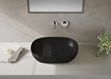VitrA Outline 5995B483-0016 Oval Çanak Lavabo, 60 cm, Mat Siyah