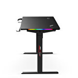 xDrive Rüzgar Serisi Yükseklik Ayarlı RGB Çalışma Masası Siyah