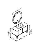 LAURA 120 CM SİYAH LAVABOLU BANYO DOLABI  SİYAH - BOY DOLAP HARİÇ