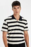 DeFacto New Regular Fit Çizgili Kısa Kollu Polo Tişört D2602AX24AUBG354