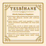 Tesbihane 925 Ayar Gümüş Püsküllü Pirinç Sarmal Beyaz Mine Dolgulu Arpa Kesim Kuka Tesbih