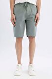 DeFacto Regular Fit Düz Paça Gabardin Bermuda Şort C5397AX24SMGN1129