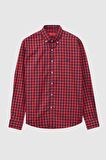 Ds Damat Slim Fit Kirmizi Kareli Gömlek 7HC02ORT09265 7HC02ORT09265