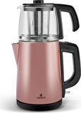 Karaca Tea Glass 2 In 1 Çelik Çay Makinesi Ve Kettle Rosegold