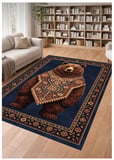 Ayı Retro Dijital Baskı Halı Kaymaz Tabanlı Yıkanabilir Halı Yolluk Salon Halısı 1759