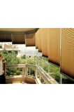 Kahve Rengi Plise Katlanır Cam Balkon Perdesi - Ofis Perdesi - Mutfak Perdesi - Salon Perdesi -