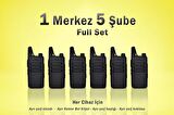 Çaycı ve Kafelere Özel 1 Merkez 5 Şube Pmr El Telsizi Siyah