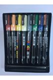 Uni Posca Pc-3m 0.9-1.3 Mm Su Bazlı Boyama Markörü Seti Toprak Renkler 7+1 Renk