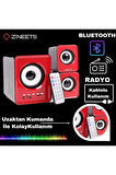 Bluetooth Hoparlör 3.5mm Jack Kablolu Bilgisayar Hoparlörü Müzik 2 1 Ses Sistemi Radyolu Usb Speaker