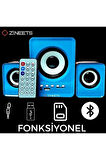 Bluetooth Hoparlör 3.5mm Jack Kablolu Bilgisayar Hoparlörü Müzik 2 1 Ses Sistemi Radyolu Usb Speaker