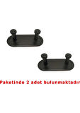 GLARE MANTAR KENDİNDEN YAPIŞKANLI ASKILIK İKİLİ MAT SİYAH 2 Lİ PAKET