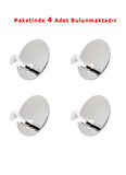 GLARE MANTAR KENDİNDEN YAPIŞKANLI ASKILIK TEKLİ YUVARLAK KROM 4 LÜ PAKET