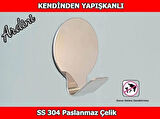 ARDİNİ PASLANMAZ ÇELİK KENDİNDEN YAPIŞKANLI BORNOZ HAVLU ASKISI YUVARLAK 4'LÜ