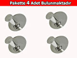 ASKILIK YAPIŞKANLI THİNCAL YUVARLAK TEKLİ KROM RENGİ PAKETTE 4 ADET
