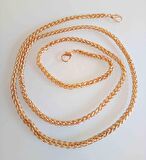 Light Gold Renk Örgü Model Çanta Zinciri (120 cm)