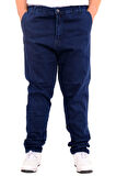 Mode XL Büyük Beden Erkek Kot Pantolon Yan Cep CHINO 18880 Mavi