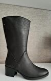 92905 Kadın Deri Çizme Sıyah