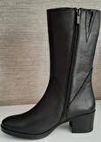 92905 Kadın Deri Çizme Sıyah