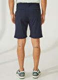 AT.P.CO Normal Bel Slim Fit Koyu Mavi Erkek Bermuda Şort A261JONP581TF121/T-
