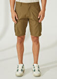 AT.P.CO Normal Bel Slim Fit Yeşil Erkek Bermuda Şort A261BILL334NG332-