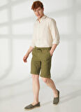 AT.P.CO Normal Bel Slim Fit Yeşil Erkek Bermuda Şort A261OSLOPHILIPB