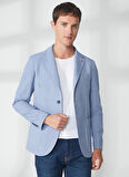 AT.P.CO Mavi Erkek Uzun Cepli Slim Fit Yazlık Ceket A262ALAN60TF240-