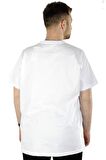 Mode XL Büyük Beden Erkek T-Shirt Basic 20031 Beyaz
