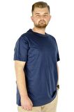 Mode XL Büyük Beden Erkek T-Shirt Basic 20031 İndigo