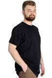 Mode XL Büyük Beden Erkek T-Shirt Basic 20031 Siyah