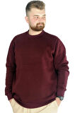  Mode Xl Erkek Sweatshirt Bisiklet Yaka Basic 20131 Mürdüm