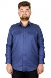 Mode XL Erkek Gömlek UKol Gabardin Çift Cep 20360 İndigo